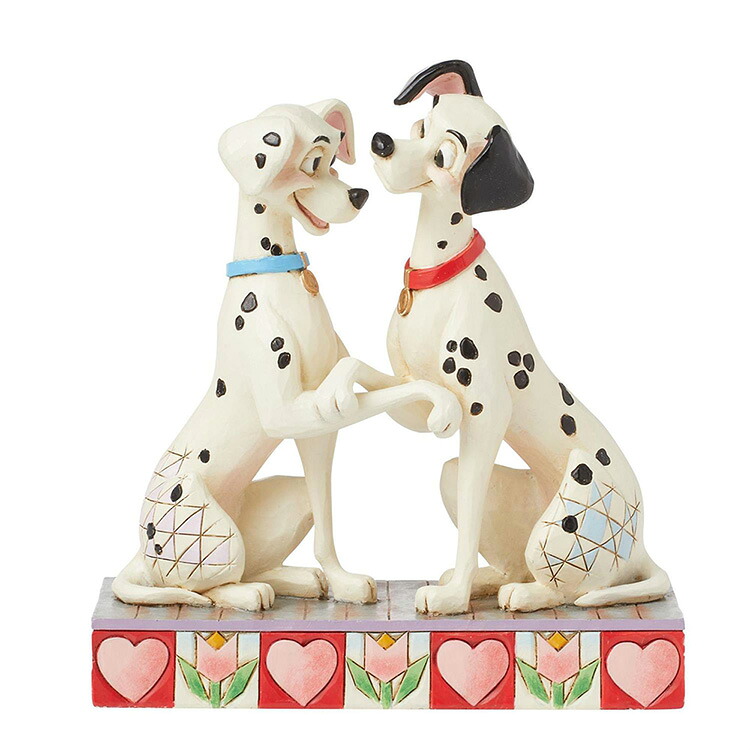 フィギュア 101匹わんちゃん ポンゴ＆パーディタ 高さ15cm レジン製 人形 キャラクター enesco Disney Traditions
