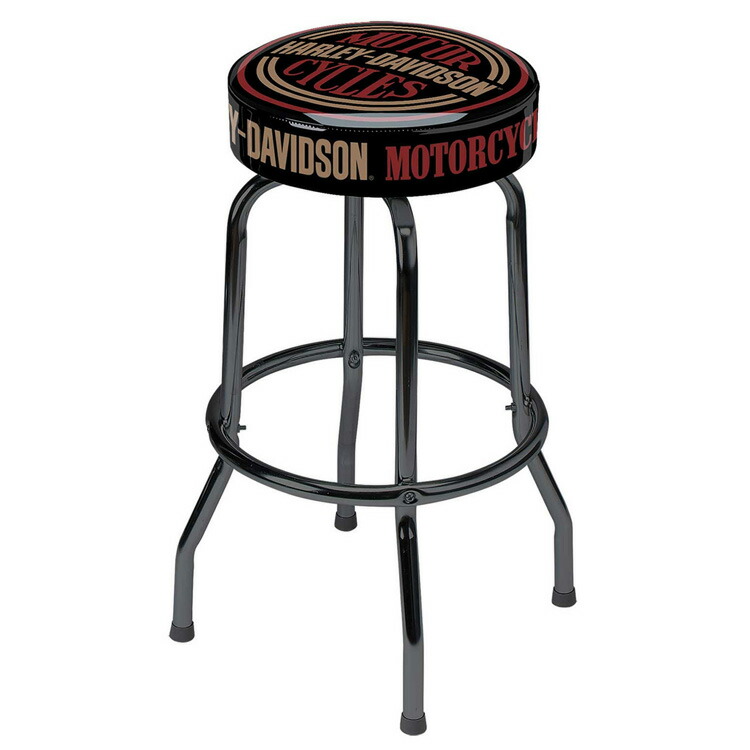 HARLEY-DAVIDSON ハーレーダビッドソン MOTOR CYCLES バースツール（シングルリング） HDL-12140 360度回転 アメリカ雑貨 アメリカン雑貨
