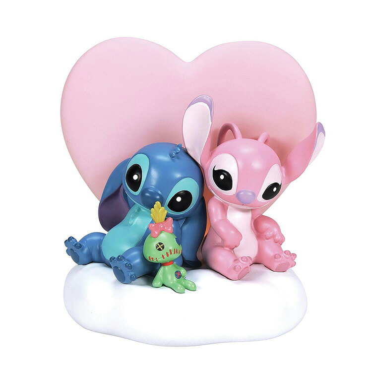 ライト フィギュア ディズニー スティッチ＆エンジェル ライトアップ 約17.7cm ディズニー enesco Disney Showcase リロアンドスティッチ レジン製
