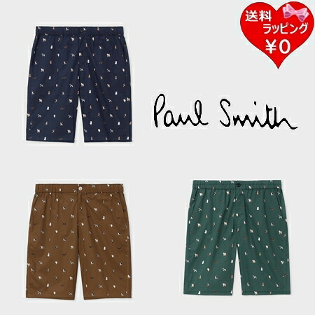 【無料ラッピング】 ポールスミス Paul Smith ショートパンツ Japan Dog ショーツ 綿100% 送料無料|クローバーリーフ