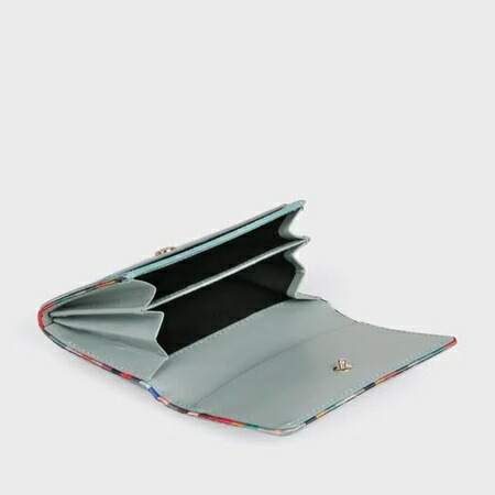 ポールスミスPaulSmithカードケーススワールエッジ名刺入れサックス