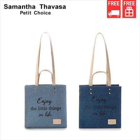 サマンサタバサ 財布 トートバッグ バッグ レディース 彼女 トートバッグ 正規品 新品 ギフト 記念日 お祝い 入学祝 就職祝 クリスマス プレゼント かわいい 大人 定番 人気 サマンサタバサ Samanthathavasapetitchoice トートバッグ デニムトートバッグ 小 クローバーリーフ