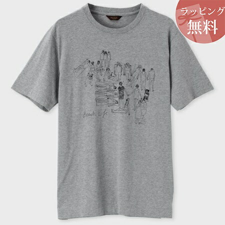 爆売り ポールスミス Tシャツ ビーチライフプリント ライトグレー L Paul Smith 100 品質 Porsche Com Mk