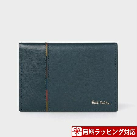 ポールスミスパスケースメンズ定期入れインセットストライプネイビーPaulSmith
