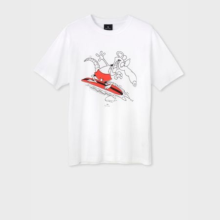 人気の贈り物が大集合 Tシャツ カットソー ポールスミス スミス ポール Smith Paul Mouse プリント ホワイト S Tシャツ Surfing Dgb Gov Bf