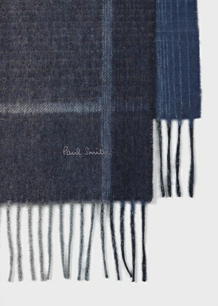 ポールスミス マフラー メンズ グラデーションチェック カシミヤマフラー グレー メンズ Paul Smith ポール グレー Paul スミス クローバーリーフポールスミス 財布 バッグ メンズ レディース 彼氏 彼女 正規品 新品 ギフト 記念日 お祝い 入学祝 就職祝 クリスマス
