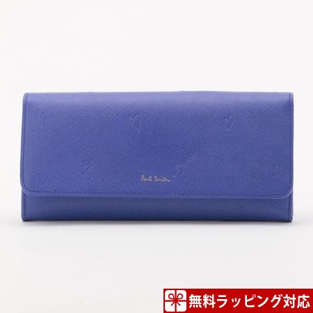 早割クーポン レディース財布 財布 ポールスミス レディース Smith Paul ブルー スミシーハート フラップ かぶせ 長財布 Palladamebel Ru