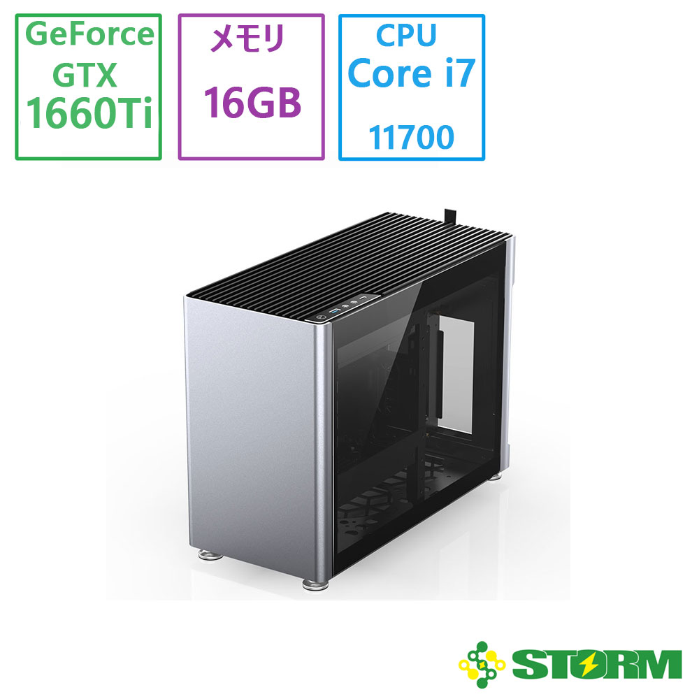 おすすめ 新品 STORM(ストーム) ゲーミングPC STORM コンパクトPC / TS-I7700GTX66TIMIJ/ 両サイドガラスパネル・アルミケース採用 /GeForce GTX1660Ti