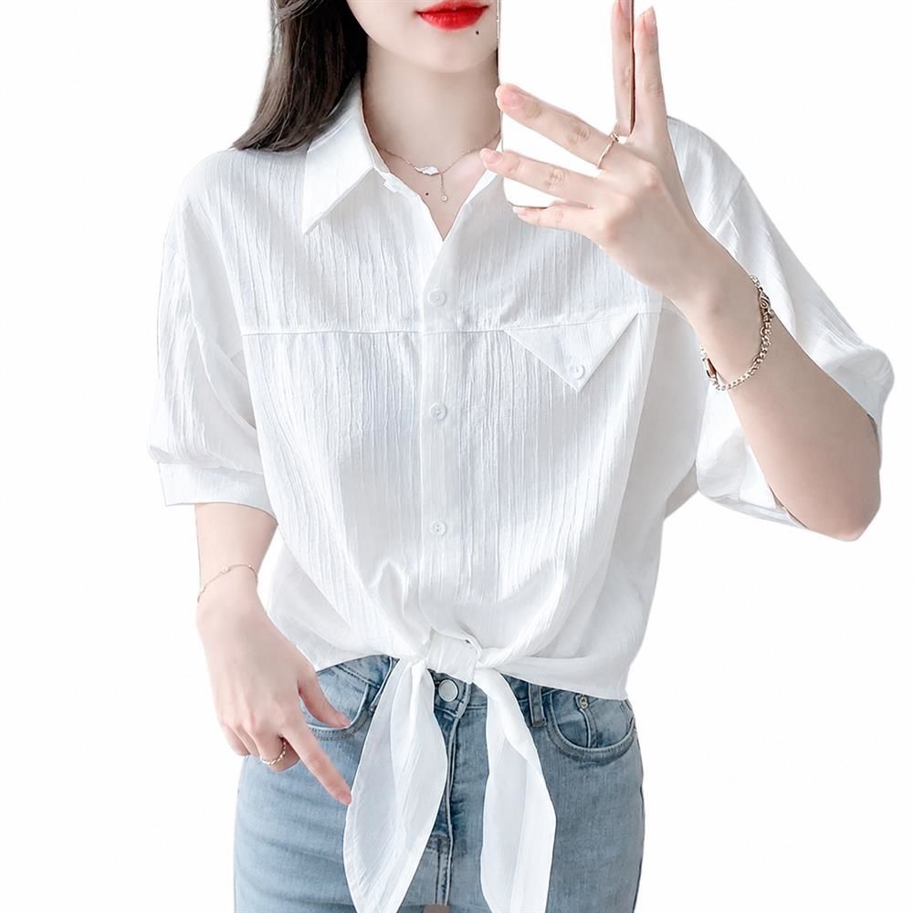 プルオーバー トップ レディース 半袖 裾挙げ句の果て 襟付き添い人 前食い違い ゆったり 体型覆いかぶせる 調 さらさら 冷やりとした 夏服 通い 執務室 お出かけ 成年者好いたらしい トップス 抜け感 心地好い