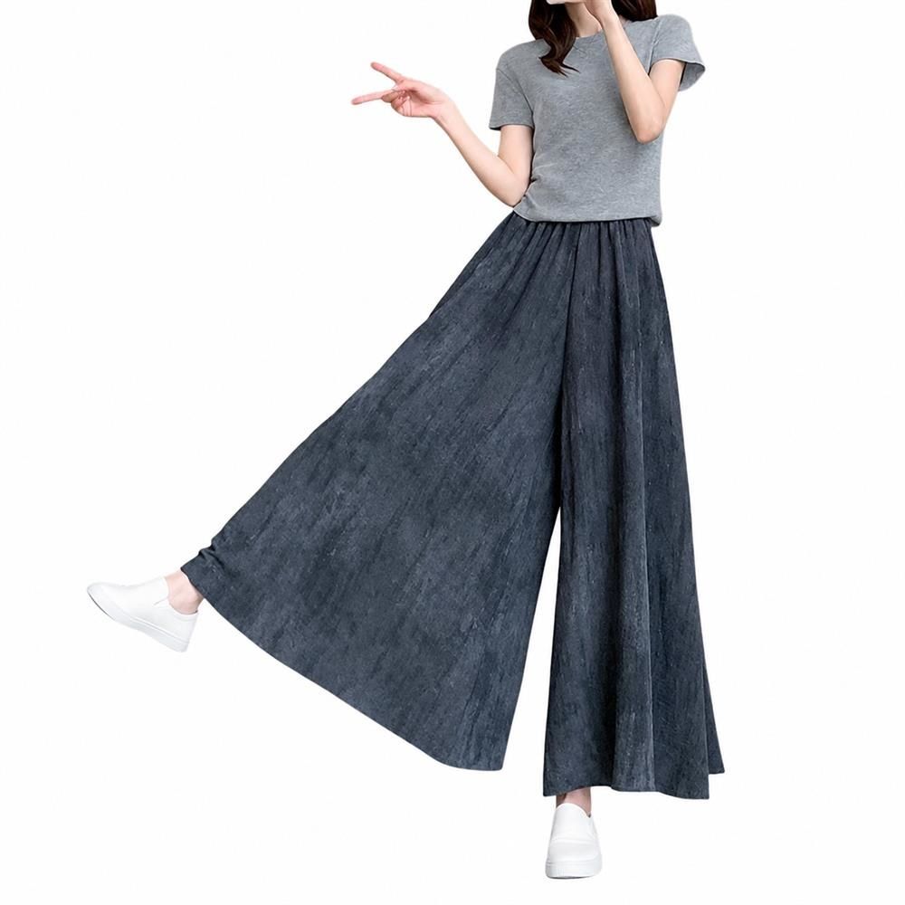 ワイドパンツ レディース スカーチョ 接触冷感 夏 涼しい とろみ感 タイダイ柄 ハイウエスト ウエストゴム 体型カバー 着痩せ ゆったり|Clover Rainbow
