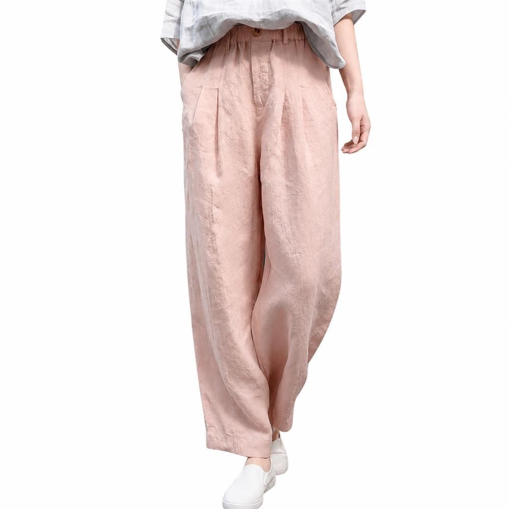 ワイドパンツ レディース 綿麻 リネン バルーンパンツ ゆったり 体型カバー ハイウエスト ウエストゴム コクーン サルエルパンツ 涼しい 通気性 ポケット付き さらさら 楽ちん カジュアル ボ 夏用｜Clover Rainbow