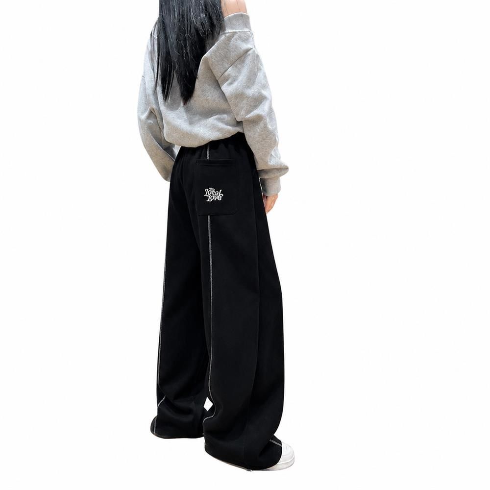 スウェットパンツ レディース ハイウエスト ワイドパンツ 体型カバー ゆったり ストレート サイドライン イージーパンツ ウエストゴム ポケット付き ジャージ 下 ロングパンツ スポーツ ルームウェア｜Clover Rainbow