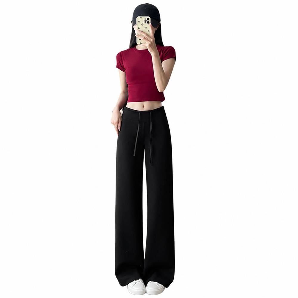スウェットパンツ レディース ワイドパンツ ゆったり イージーパンツ ハイウエスト ストレートパンツ ルームウェア 薄手 接触冷感 ひんやり さらさら ウエストゴム 体型カバー 美脚 ロングパンツ カ|Clover Rainbow