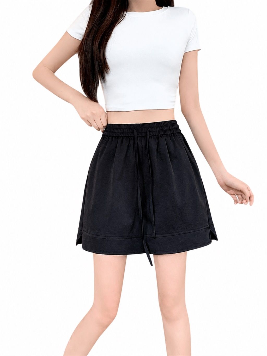 ハーフパンツ レディース ショートパンツ ひざ上 5分丈 短パン 夏 接触冷感 ゆったり ワイドパンツ カジュアル ルームウェア ランニング ウエストゴム 運動着|Clover Rainbow