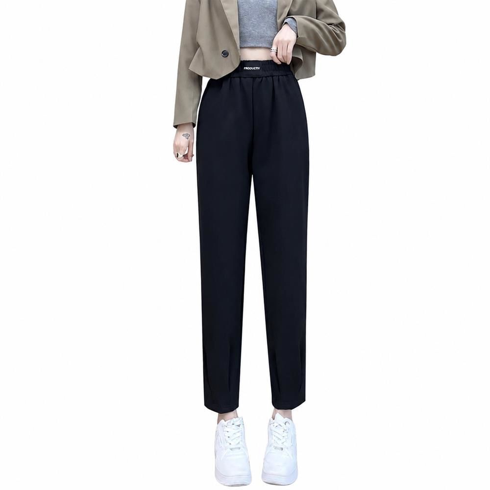 テーパードパンツ レディース ハロンパンツ ボトムス ロングパンツ スラックス 美脚 脚長 体型カバー 着痩せ ハイウエスト ゴム仕様 ゆったり カジュアル 通勤 部屋着｜Clover Rainbow