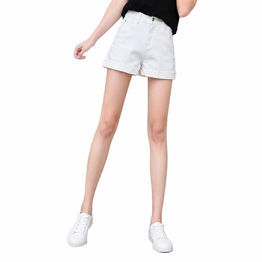 デニムショートパンツ レディース ハーフパンツ ハイウエスト 短パン ロールアップ ジーンズ 美脚 ボ ジーパン カジュアル ゆったり aライン 伸縮 サマーパンツ 普段着 通学 アウトドア レジャー｜Clover Rainbow