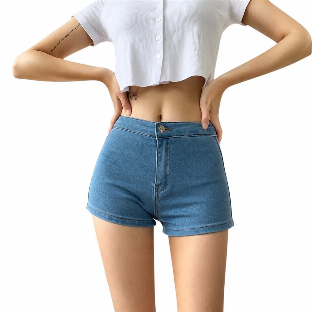 デニムショートパンツ レディース ハイウエスト 美脚 ストレッチ ホットパンツ ショート丈 短パン 薄手 ジーンズ ジーパン カジュアル 夏 おしゃれ｜Clover Rainbow 11,153円