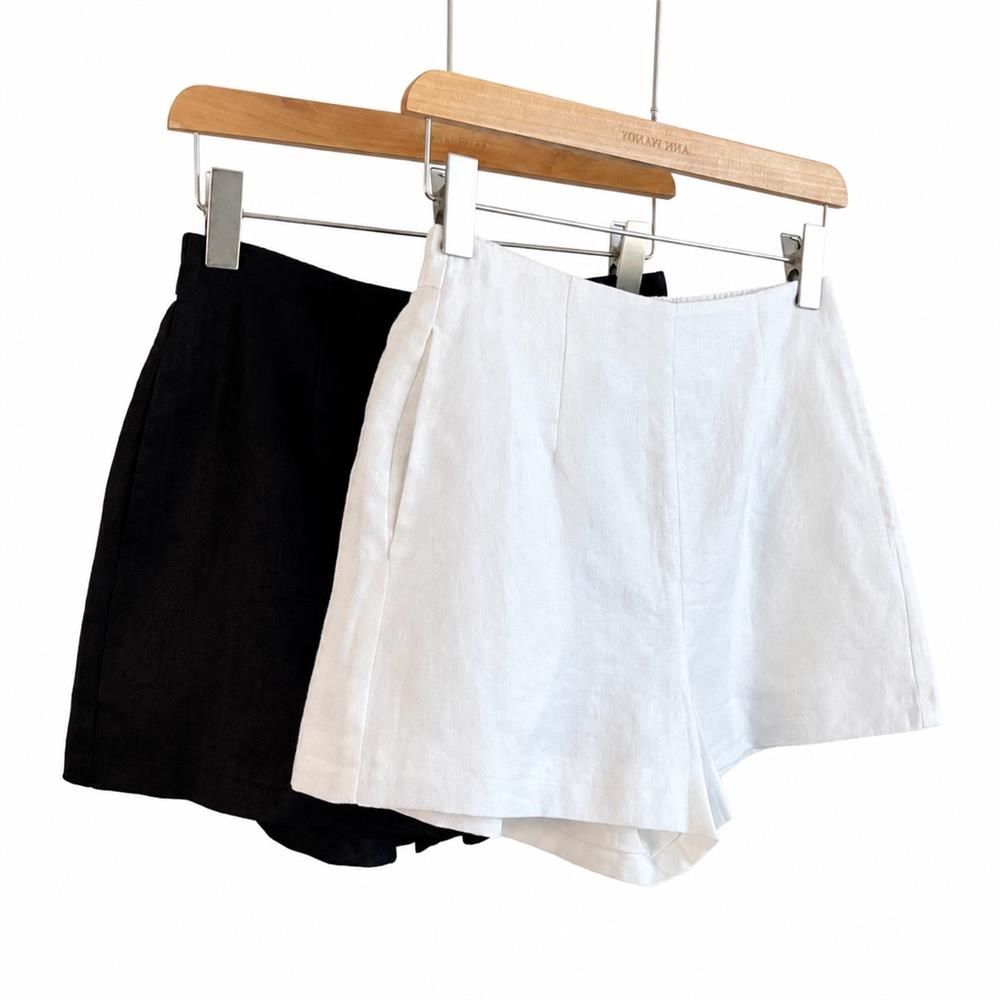 ショートパンツ レディース 綿麻 ハーフパンツ ハイウエスト ワイドパンツ キュロット ゆったり 涼しい 美脚 着痩せ 体型カバー 夏|Clover Rainbow