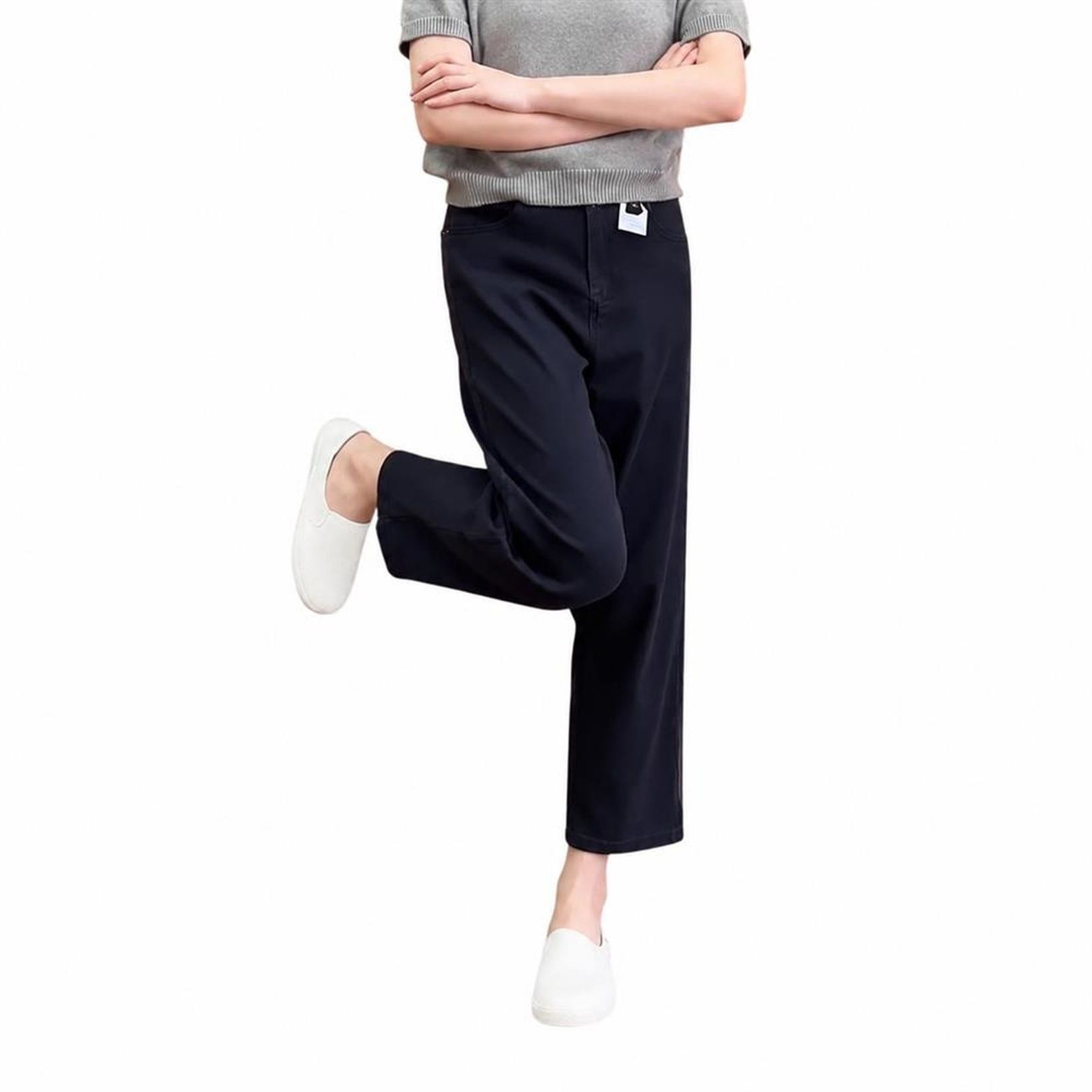 デニムパンツ レディース ジーンズ ハイウエスト ストレート クロップドパンツ 接触冷感 テンセル ワイドパンツ 薄手 涼しい 体型カバー 美脚 カジュアル ジーパン ゆったり ボトムス|Clover Rainbow
