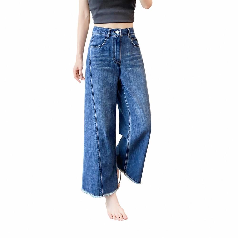 ワイドパンツ レディース デニムパンツ ジーンズ ジーパン ゆったり ストレート ストレートパンツ 脚長 美脚 体型カバー ハイウエスト 着痩せ ボ 春 夏 秋 カジュアル 通勤 通学 お出掛け オシ｜Clover Rainbow 11,451円
