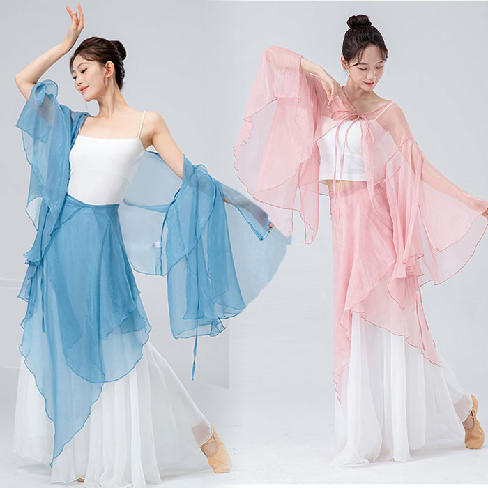 送料無料 ダンス衣装 長袖 トップス ロング丈 ガウチョパンツ ワイド パンツ フレアスカート ふんわり シフォン パンツ ダンス レッスン着 レディース 大人 ダンス 発表会 ステージ 舞台 衣装 バレエ ダンス イベント画像
