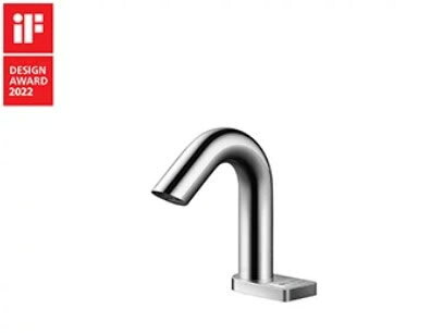 πTOTO 水栓金具【TLE32SS5A】(TLE01711JA+TLE32008J)アクアオート 台付自動水栓 Aタイプ (スイッチ付き) AC100Vタイプ サーモスタット混合水栓 (湯水切り替え)〔HC〕