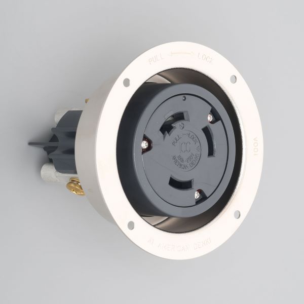 Яアメリカン電機 【31026】銀色 フランジコンセント 引掛形 100A 3P 250V｜家電と住設のイークローバー