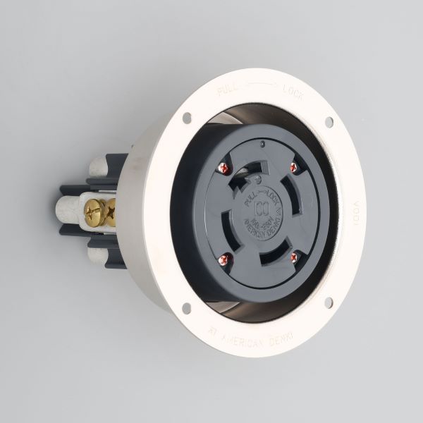 Яアメリカン電機 【41026】銀色 フランジコンセント 引掛形 100A 接地形3P 250V|家電と住設のイークローバー
