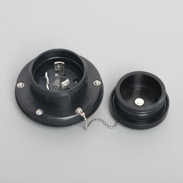 Яアメリカン電機 【3625RW】黒色 防水形フランジインレット 引掛形 60A 3P 250V｜家電と住設のイークローバー
