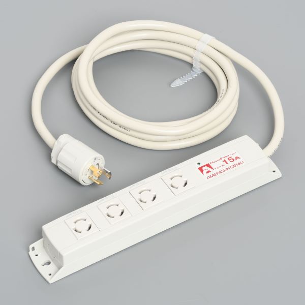 Яアメリカン電機 【KC1010NF】白いこと マルチユースOA水道栓 引掛形4ヶ口 吊りひも3m 引掛形繋ぎ 125V 響動めきろ波器/耐雷サルゼ役立つこと付 受注生み出すこと