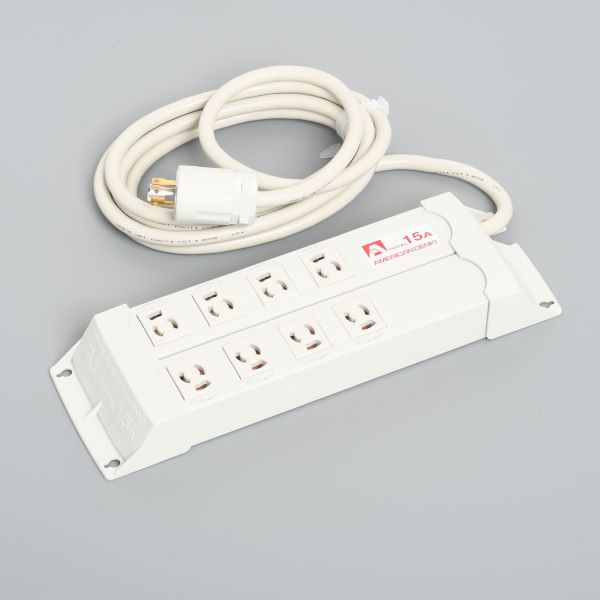 Яアメリカン電機 【KC1135H】白いこと パラタップ 抜止形8ヶ口 吊りひも3m 引掛形繋ぎ 125V
