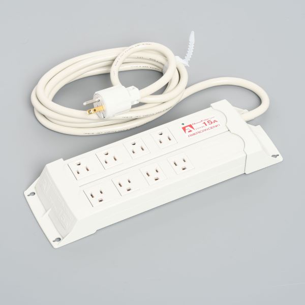 Яアメリカン電機 【KC1030HNF】白色 パラタップ 平刃形8ヶ口 コード3m 平刃形プラグ 125V ノイズフィルター/耐雷サージ機能付