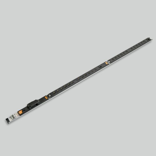 ▲Яアメリカン電機 【HA7246MS】黒色 0Uコンセントバー 30A入力 抜止形24ヶ口 スリムタイプ 20Aサーキットプロテクター付 電流計測用アーチ付 受注生産
