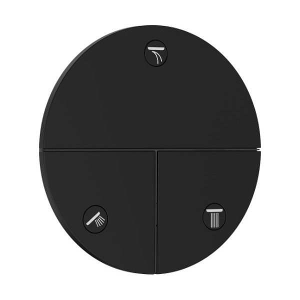 ハンスグローエ 【15558670】つや消し黒いこと シャワーセレクトコンフォートS 弁膜 埋込式 3降車口うつり変わり用 (かざり付ける部)〔EI〕