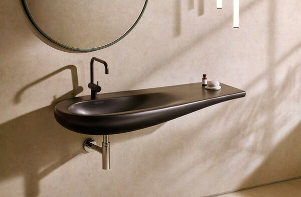 ●CERA/セラ 【AUH814973-716】洗面器のみ ILBAGNOALESSI(イルバーニョアレッシィ) 洗面どんぶり鉢(洗面器) 黒いことつや消し 壁付〔EI〕