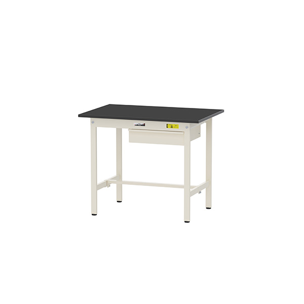 ●u.ヤマキン/山金工業 【SUB-960U-BKW】ワークテーブル 150シリーズ 固定式 キャビネット付 H740mm 光低反射ベルタッチ天板 基本形 組立式｜家電と住設のイークローバー