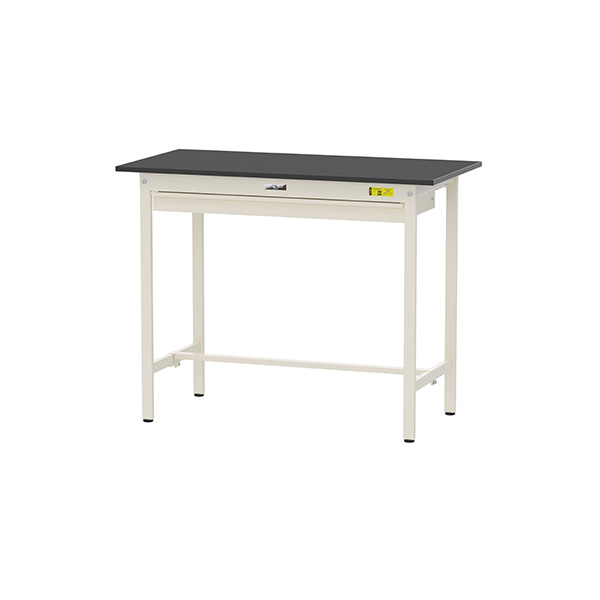 ●u.ヤマキン/山金工業 【SUBH-1260W-BKW】ワークテーブル 150シリーズ 固定式 ワイド引出し付 H950mm 光低反射ベルタッチ天板 基本形 組立式｜家電と住設のイークローバー