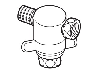 ナニワ製作所 【NS-K6】食器洗い乾燥機・整水器専用 2分岐コック〔▽〕