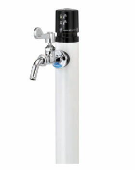 ▲竹村製作所 【D-MU-2013120WHS】ホワイト ワンプッシュ不凍水栓柱 D-MU(ユニバーサルデザイン) 呼び長さ1.2m 受注生産〔FE〕