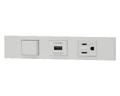 β神保電器 配線器具【KAG-3581PW】ピュアホワイト NKシリーズ 家具・機器用 3路＋USBコンセント＋接地コンセントセット 受注生産
