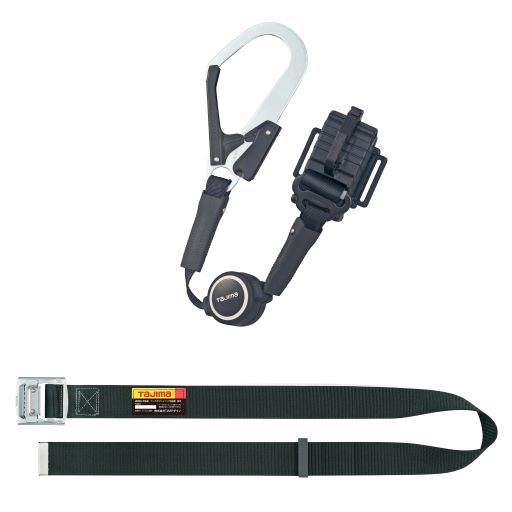 ∀タジマ/TAJIMA 【B1SLER-TL1BK】胴ベルト用 ER150縦型L1 スチールベルト Lセット スチールフック (4975364265982)