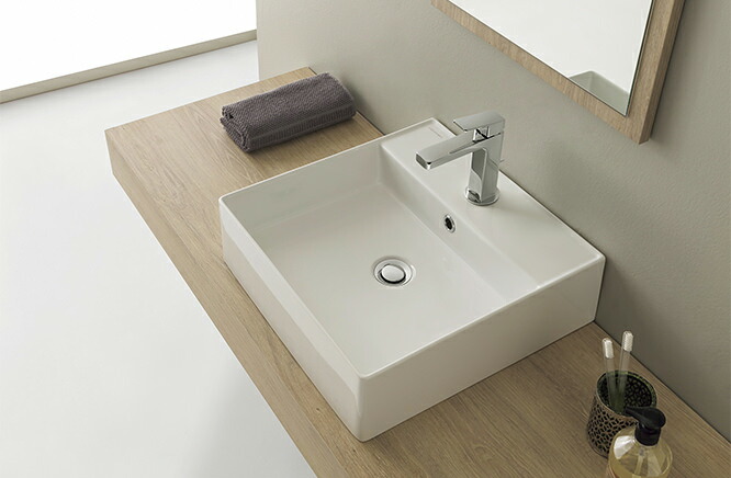 ●CERA/セラ 洗面・手洗【SB5104】TR2シリーズ (洗面器のみ) 取付ボルト付 ホワイト 460×460〔EI〕