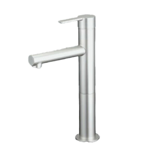 KVK 水栓金具【MSL190DLETS】シングル混合栓 チタニウムシルバー ロング 吐水口127mm 一般地・寒冷地共用〔HB〕