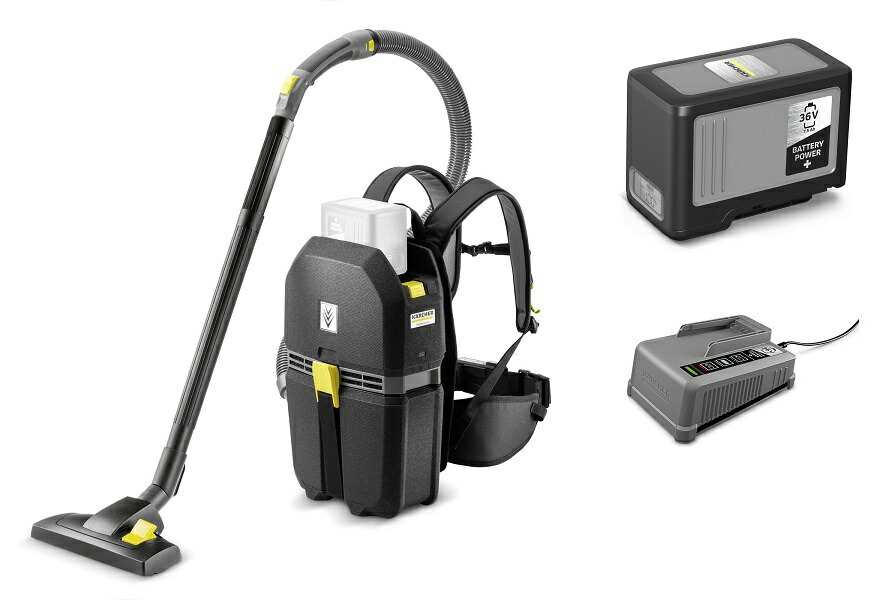 ●∂ケルヒャー 【BVL 5/1 Bp+36/75+36/60】(蓄電池+申し受ける器仕掛ける) 背負式洗浄剤 コードレス 御役目用 バッテリーパワープラス(36V7.5Ah) 手っとり早い申し受ける器