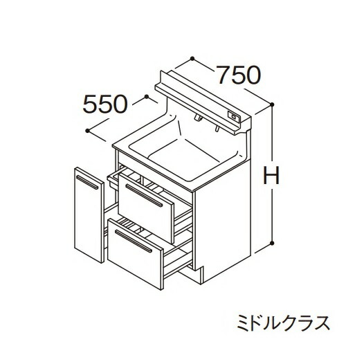 ●TOTO 【LDSFB075BDBDS1】洗面かざり付ける台 真っただ中位置付け オクターブ 右寄りくぐり抜ける+体量計納めるあり カウンタ高さ800粍 間口750粍 冷ややかさ地 受注生み出すこと〔GA〕