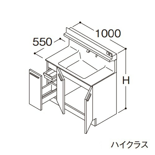 ●TOTO 【LDSFB100CJLDS1】洗面化粧台 ハイクラス オクターブ 片引き出し 左側回避 カウンター高さ850mm 間口1000mm 寒冷地 受注約1週〔GA〕