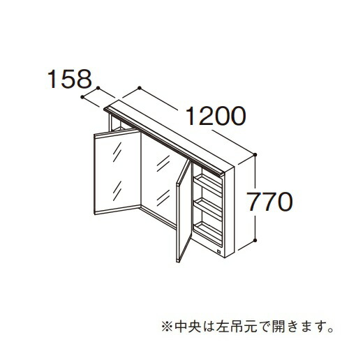 ●TOTO 【LMFB120A3GLG1G】かざり付ける鏡 三面鏡 オクターブ タッチレスワイドLED照明装置 エコ銀鏡なし 間口1200粍 受注生み出すこと〔GA〕