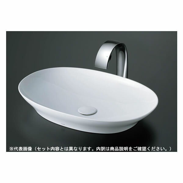 ●TOTO 書き割り品番【LS902#NW1+TLG01306JA】白いこと カウンタ式洗面器 ベッセル式 台付シングル雑ぜ合わせる水栓(エコシングル) 床水抜き金具(S落とし穴)