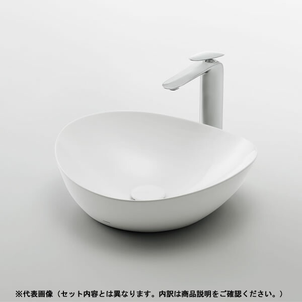 ●TOTO 書き割り品番【LS903#NW1+TLE26SL1A】カウンタ式洗面器 ベッセル式 白いこと 台付自動小銃水栓(単水栓・AC100V) アクアオート 床水抜き金具(S落とし穴)