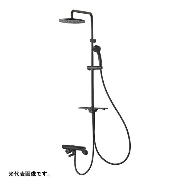 ●三栄水栓/SANEI 水栓金具【SK18CK-2S1-MDP】サーモシャワー混合栓 URBANTOWER マットブラック 寒冷地用 受注生産〔FA〕